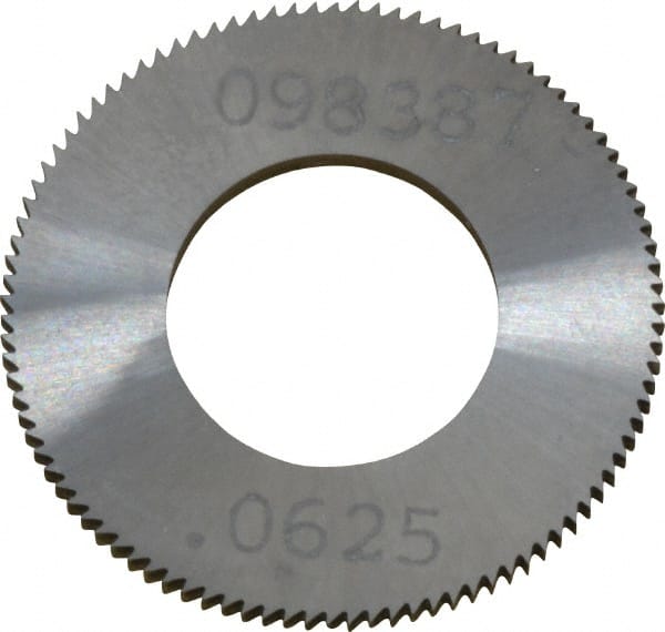 Made in USA - 1" Diam x 1/16" Thick, 1/2" Arbor Hole Diam, 98 Teeth, Solid Carbide Jeweler's Saw - Uncoated - Exact Tooling