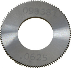 Made in USA - 1" Diam x 1/16" Thick, 1/2" Arbor Hole Diam, 98 Teeth, Solid Carbide Jeweler's Saw - Uncoated - Exact Tooling