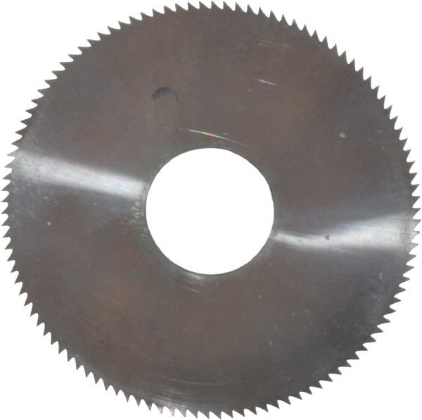 Made in USA - 1-1/4" Diam x 0.02" Blade Thickness, 3/8" Arbor Hole Diam, 110 Teeth, Solid Carbide, Jeweler's Saw - Uncoated - Exact Tooling