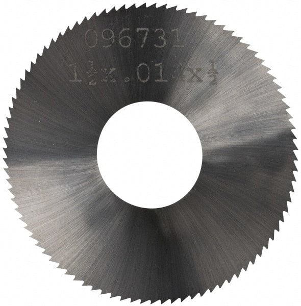 Made in USA - 1-1/2" Diam x 0.014" Blade Thickness, 1/2" Arbor Hole Diam, 110 Teeth, Solid Carbide, Jeweler's Saw - Uncoated - Exact Tooling