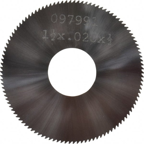 Made in USA - 1-1/2" Diam x 0.02" Blade Thickness, 1/2" Arbor Hole Diam, 110 Teeth, Solid Carbide, Jeweler's Saw - Uncoated - Exact Tooling