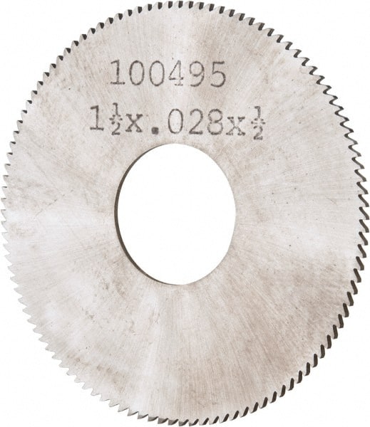 Made in USA - 1-1/2" Diam x 0.028" Blade Thickness, 1/2" Arbor Hole Diam, 110 Teeth, Solid Carbide, Jeweler's Saw - Uncoated - Exact Tooling
