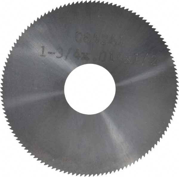 Made in USA - 1-3/4" Diam x 0.014" Blade Thickness, 1/2" Arbor Hole Diam, 130 Teeth, Solid Carbide, Jeweler's Saw - Uncoated - Exact Tooling