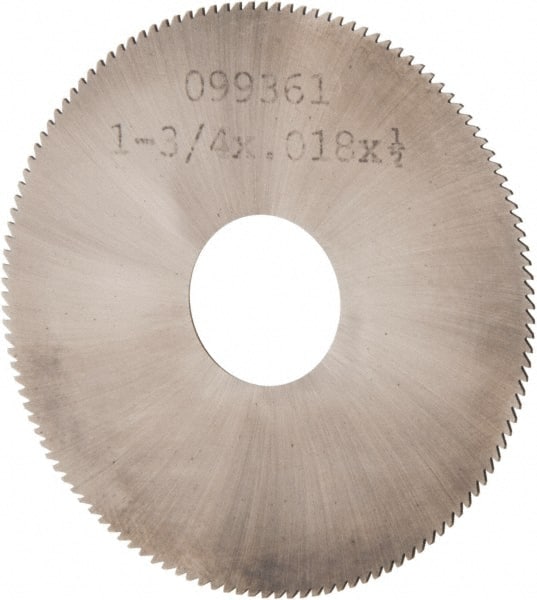 Made in USA - 1-3/4" Diam x 0.018" Blade Thickness, 1/2" Arbor Hole Diam, 130 Teeth, Solid Carbide, Jeweler's Saw - Uncoated - Exact Tooling