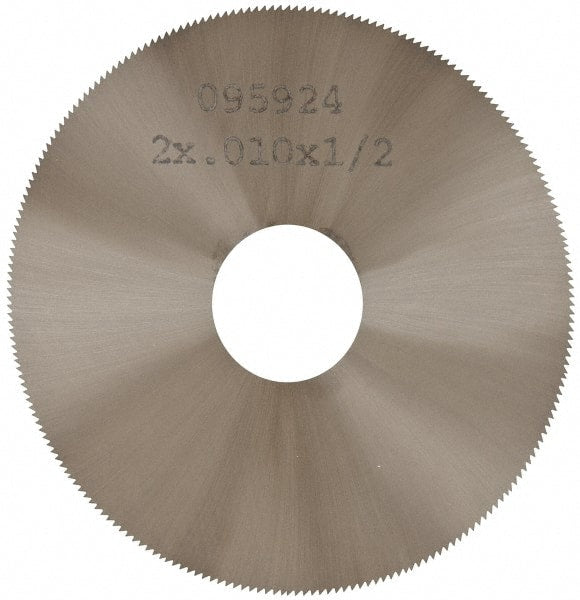 Made in USA - 2" Diam x 0.01" Blade Thickness, 1/2" Arbor Hole Diam, 190 Teeth, Solid Carbide Jeweler's Saw - Uncoated - Exact Tooling