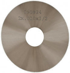 Made in USA - 2" Diam x 0.01" Blade Thickness, 1/2" Arbor Hole Diam, 190 Teeth, Solid Carbide Jeweler's Saw - Uncoated - Exact Tooling