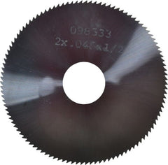 Made in USA - 2" Diam x 0.045" Blade Thickness, 1/2" Arbor Hole Diam, 110 Teeth, Solid Carbide Jeweler's Saw - Uncoated - Exact Tooling