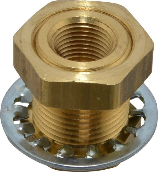 Parker - 1-14 Male Thread x 3/8 Female Thread, Brass Industrial Pipe Anchor Coupling - Male Straight Thread O-Ring x Female NPTF, 1,000 psi - Exact Tooling