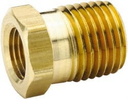 Parker - 3/4 Male Thread x 1/2 Female Thread, Brass Industrial Pipe Hex Bushing - MNPTF x FNPTF, 1,000 psi - Exact Tooling