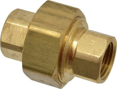 Parker - 3/8 Female Thread, Brass Industrial Pipe Union - FNPTF, 1,000 psi - Exact Tooling