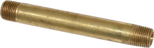 Parker - 1/8 Male Thread, Brass Industrial Pipe Long Nipple - MNPTF, 1,000 psi - Exact Tooling