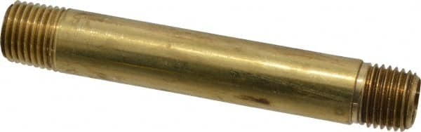 Parker - 1/4 Male Thread, Brass Industrial Pipe Long Nipple - MNPTF, 1,000 psi - Exact Tooling