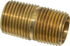 Parker - 1/2 Male Thread, Brass Industrial Pipe Long Nipple - MNPTF, 1,000 psi - Exact Tooling