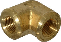 Parker - 1/8 Female Thread, Brass Industrial Pipe 90° Female Elbow - FNPTF, 1,000 psi - Exact Tooling