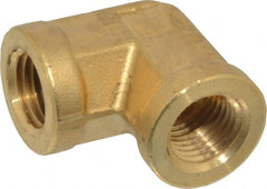 Parker - 1/4 Female Thread, Brass Industrial Pipe 90° Female Elbow - FNPTF, 1,000 psi - Exact Tooling