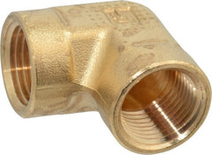 Parker - 3/8 Female Thread, Brass Industrial Pipe 90° Female Elbow - FNPTF, 1,000 psi - Exact Tooling