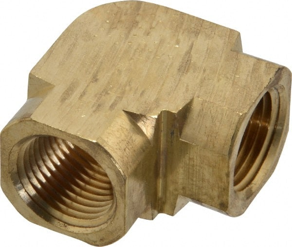 Parker - 3/8 Female Thread, Brass Industrial Pipe 90° Female Elbow - FNPTF, 1,000 psi - Exact Tooling