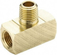 Parker - 3/4 Male Thread x 3/4 Female Thread, Brass Industrial Pipe Male Branch Tee - MNPTF x FNPTF, 1,000 psi - Exact Tooling