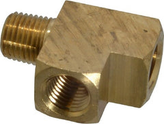 Parker - 1/4 Male Thread x 1/4 Female Thread, Brass Industrial Pipe Street Tee - MNPTF x FNPTF, 1,000 psi - Exact Tooling