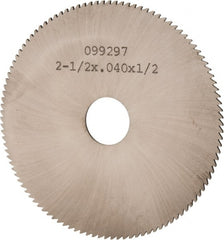 Made in USA - 2-1/2" Diam x 0.04" Blade Thickness, 1/2" Arbor Hole Diam, 110 Teeth, Solid Carbide, Jeweler's Saw - Uncoated - Exact Tooling