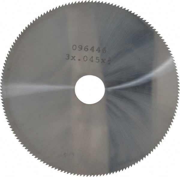 Made in USA - 3" Diam x 0.045" Blade Thickness, 1/2" Arbor Hole Diam, 168 Teeth, Solid Carbide Jeweler's Saw - Uncoated - Exact Tooling