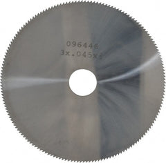 Made in USA - 3" Diam x 0.045" Blade Thickness, 1/2" Arbor Hole Diam, 168 Teeth, Solid Carbide Jeweler's Saw - Uncoated - Exact Tooling
