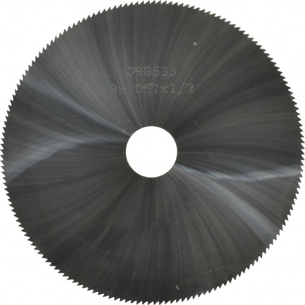 Made in USA - 3" Diam x 0.057" Blade Thickness, 1/2" Arbor Hole Diam, 168 Teeth, Solid Carbide Jeweler's Saw - Uncoated - Exact Tooling