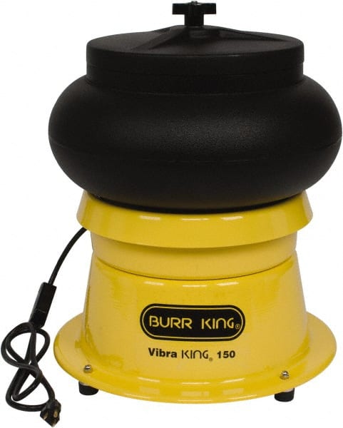 Burr King - 0.33 Cu Ft, 1/5 hp, Vibratory Tumbler - Adjustable Amplitude, Flow Through Drain - Exact Tooling