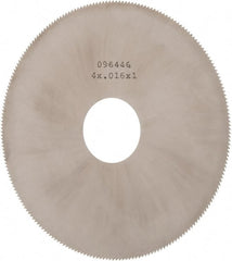 Made in USA - 4" Diam x 0.016" Blade Thickness, 1" Arbor Hole Diam, 220 Teeth, Solid Carbide Jeweler's Saw - Uncoated - Exact Tooling