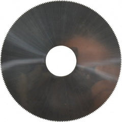 Made in USA - 4" Diam x 0.02" Blade Thickness, 1" Arbor Hole Diam, 220 Teeth, Solid Carbide Jeweler's Saw - Uncoated - Exact Tooling