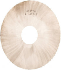 Made in USA - 4" Diam x 0.025" Blade Thickness, 1" Arbor Hole Diam, 220 Teeth, Solid Carbide Jeweler's Saw - Uncoated - Exact Tooling