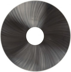 Made in USA - 4" Diam x 0.035" Blade Thickness, 1" Arbor Hole Diam, 220 Teeth, Solid Carbide Jeweler's Saw - Uncoated - Exact Tooling