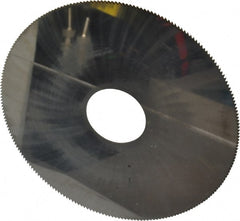 Made in USA - 4" Diam x 0.04" Blade Thickness, 1" Arbor Hole Diam, 220 Teeth, Solid Carbide Jeweler's Saw - Uncoated - Exact Tooling