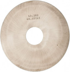 Made in USA - 4" Diam x 0.051" Blade Thickness, 1" Arbor Hole Diam, 240 Teeth, Solid Carbide Jeweler's Saw - Uncoated - Exact Tooling