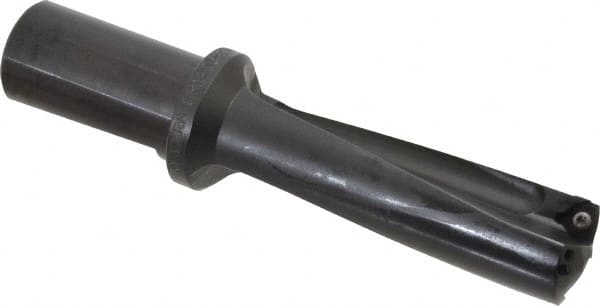 Kyocera - 3-3/4" Max Drill Depth, 3xD, 1-1/4" Diam, Indexable Insert Drill - 2 Inserts, 1-1/4" Shank Diam, Whistle Notch Shank - Exact Tooling