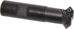 Kennametal - 45° Lead Angle, 1.137" Max Cut Diam, 0.7" Min Cut Diam, 4.96mm Max Depth of Cut, Indexable Chamfer and Angle End Mill - 2 Inserts, SDEB 26152 Insert Style, 3-1/4" Overall Length, Straight Shank - Exact Tooling