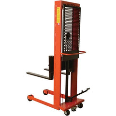 Wesco Industrial Products - 1,000 Lb Capacity, 64" Lift Height, Steel Stacker Manually Operated Lift - Exact Tooling