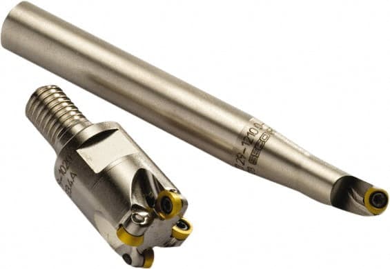 Seco - 23mm Cutting Diam, 3mm Max Depth of Cut, Arbor Hole Indexable Copy End Mill - 5 Inserts, RDH. 06T1 Insert, R217.29 Toolholder - Exact Tooling