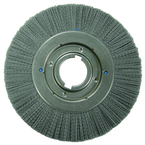 14" Diameter - Maximum Density Crimped Filament Miniatrue Disc Brush - 0.035/80 Grit - 2" Arbor - Exact Tooling