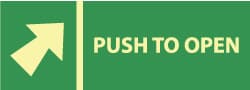 NMC - Push Bar to Open, Plastic Exit Sign - 14" Wide x 5" High, Glow-in-the-Dark - Exact Tooling