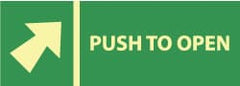 NMC - Push Bar to Open, Plastic Exit Sign - 14" Wide x 5" High, Glow-in-the-Dark - Exact Tooling