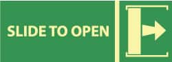 NMC - Slide to Open, Plastic Exit Sign - 14" Wide x 5" High, Glow-in-the-Dark - Exact Tooling