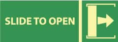 NMC - Slide to Open, Plastic Exit Sign - 14" Wide x 5" High, Glow-in-the-Dark - Exact Tooling
