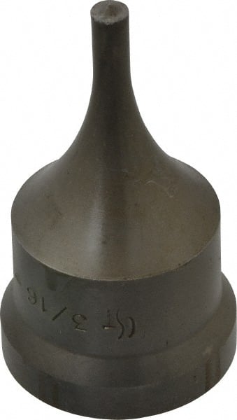 Cleveland Steel Tool - 3/16 Inch Diameter Round Ironworker Punch - 1-1/16 Inch Body Diameter, 1-7/32 Inch Head Diameter, 2-1/8 Inch Overall Length - Exact Tooling