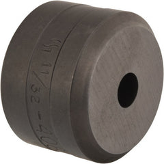 Cleveland Steel Tool - 11/32 Inch Diameter Round Ironworker Die - 1-1/2 Inch Head Diameter, 1 Inch Head Height - Exact Tooling