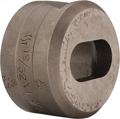 Cleveland Steel Tool - 1-3/32 Inch Long x 19/32 Inch Wide Oblong Ironworker Die - 1-13/16 Inch Head Diameter, 1-1/8 Inch Head Height - Exact Tooling