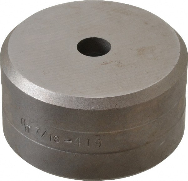 Cleveland Steel Tool - 7/16 Inch Diameter Round Ironworker Die - 2-3/8 Inch Head Diameter, 1-1/4 Inch Head Height - Exact Tooling