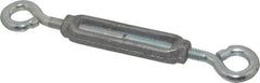 Made in USA - 96 Lb Load Limit, 5/16" Thread Diam, 2-9/16" Take Up, Malleable Iron Eye & Eye Turnbuckle - 3-7/16" Body Length, 7/32" Neck Length, 6-3/4" Closed Length - Exact Tooling