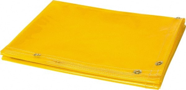 Steiner - 6' High x 6' Wide x 14mm Thick Vinyl Welding Curtain - Yellow, Grommet - Exact Tooling