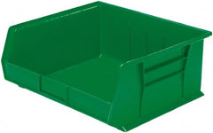 Akro-Mils - 75 Lb. Load Capacity, 14-3/4" Deep, Green Polymer Hopper Stacking Bin - 7" High x 16-1/2" Wide x 14-3/4" Long - Exact Tooling